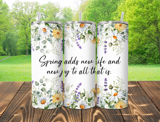 20oz Spring Floral with Daisies Tumbler