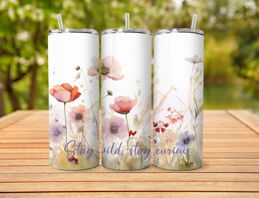 20oz Stay Wild and Curious Floral Tumbler