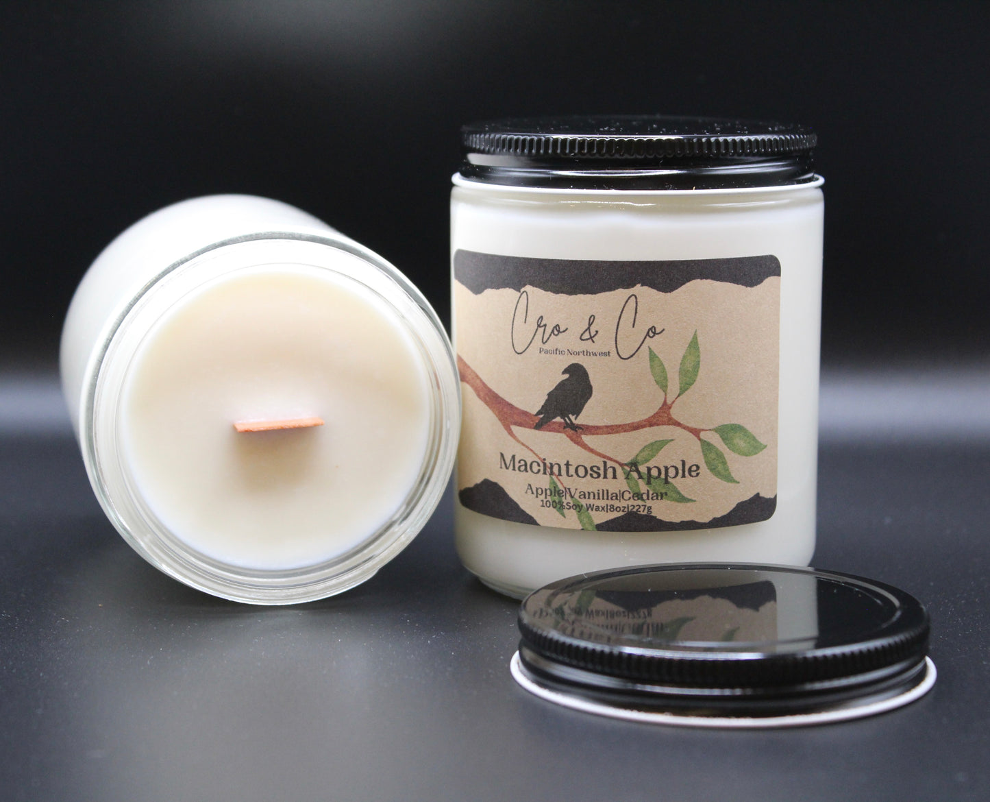 Macintosh Apple/Wooden Wick Soy Candle