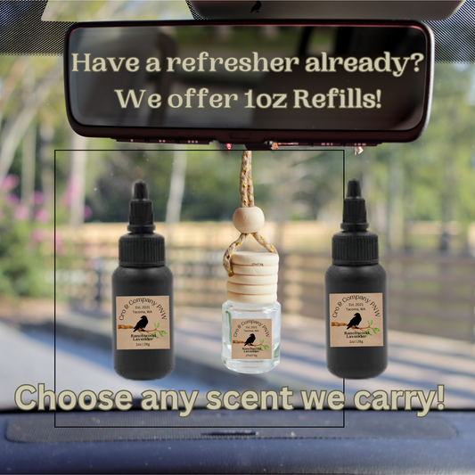 Car Refresher Refills 1oz/with New Wooden Cap